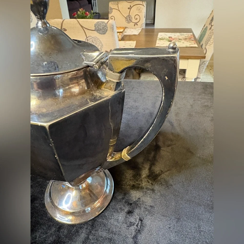 Silver-Plated Coffee Or Teapot Made By Derby Silver Company - Picture 4 of 8